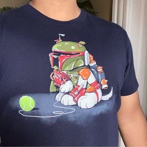 Star Wars Medium T-shirt, Boba Fett Men’s, Boba Fetch Dog, 100% Cotton.